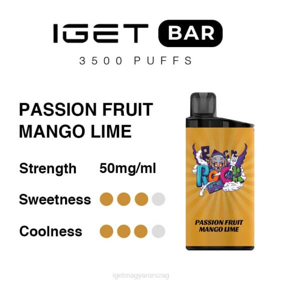 IGET Vape Bar bár 3500 fújás 08804B281 maracuja mangó lime